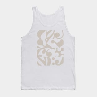 Musical Notes Gray Pattern Tank Top